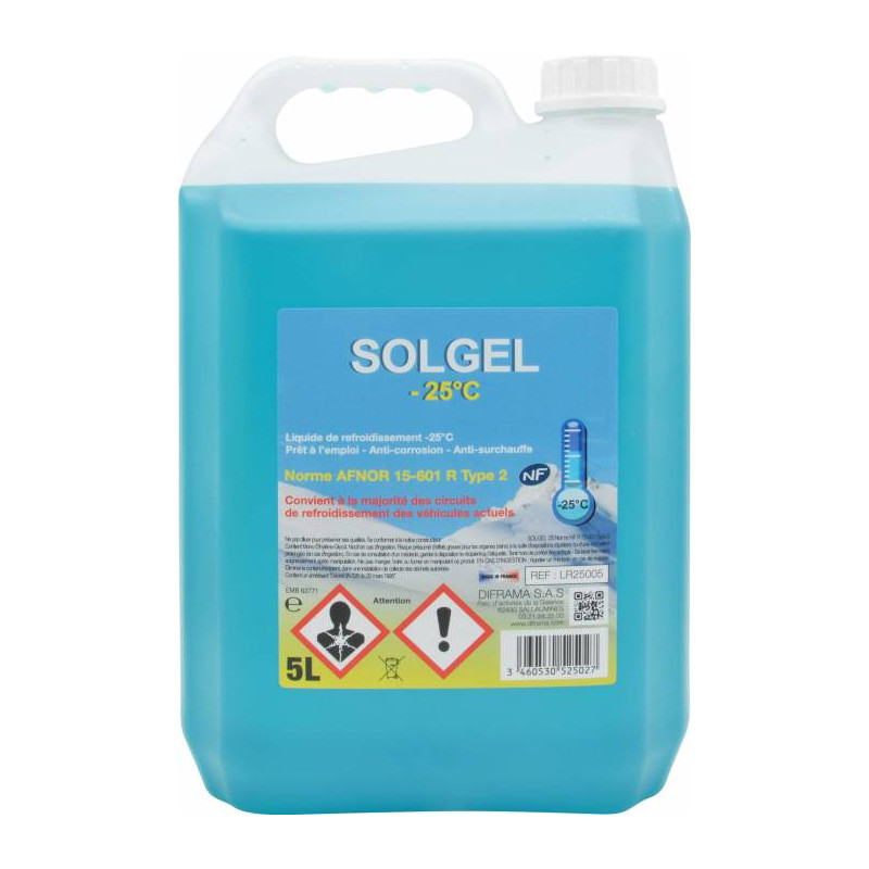 BIDON DE 5L LIQUIDE DE REFROIDISSEMENT UNIVERSEL -25°C - SARLAT OUTILLAGE