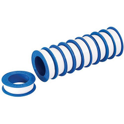 Lot de 10 rubans d'étanchéité PTFE 12 mm x 12 M (Ruban Téflon).