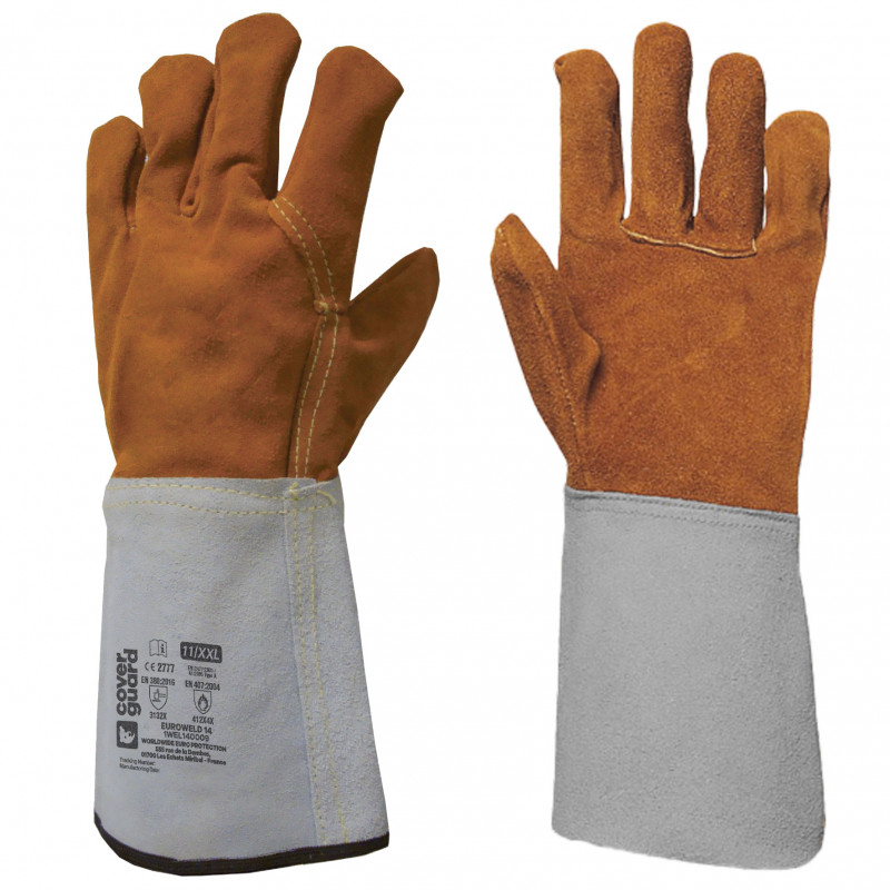 GANTS SOUDEUR EUROWELD 250 TAILLE 11 CROUTE DE BOVIN MANCHETTE 15