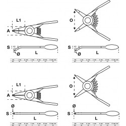 JEU DE 4 PINCES A CIRCLIPS DROITES ET COUDEES - SARLAT OUTILLAGE