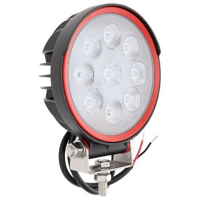 Phare de travail LED rond 24W 2272lm, 9-36V, Ø 128mm faisceau large prise  Deutsch 16 LED Kramp