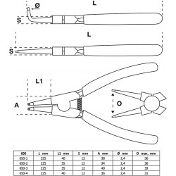 Pinces et coffret circlips intérieurs et extérieurs BGS