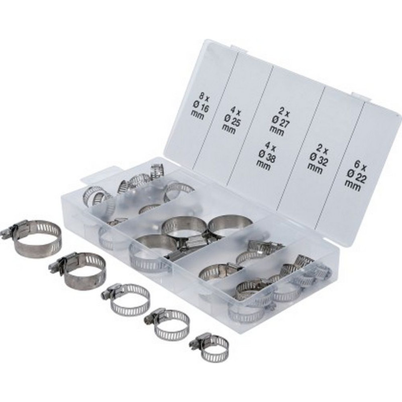 ASSORTIMENT DE COLLIERS DE DURITE EN INOX DE 10 à 38 mm - SARLAT OUTILLAGE