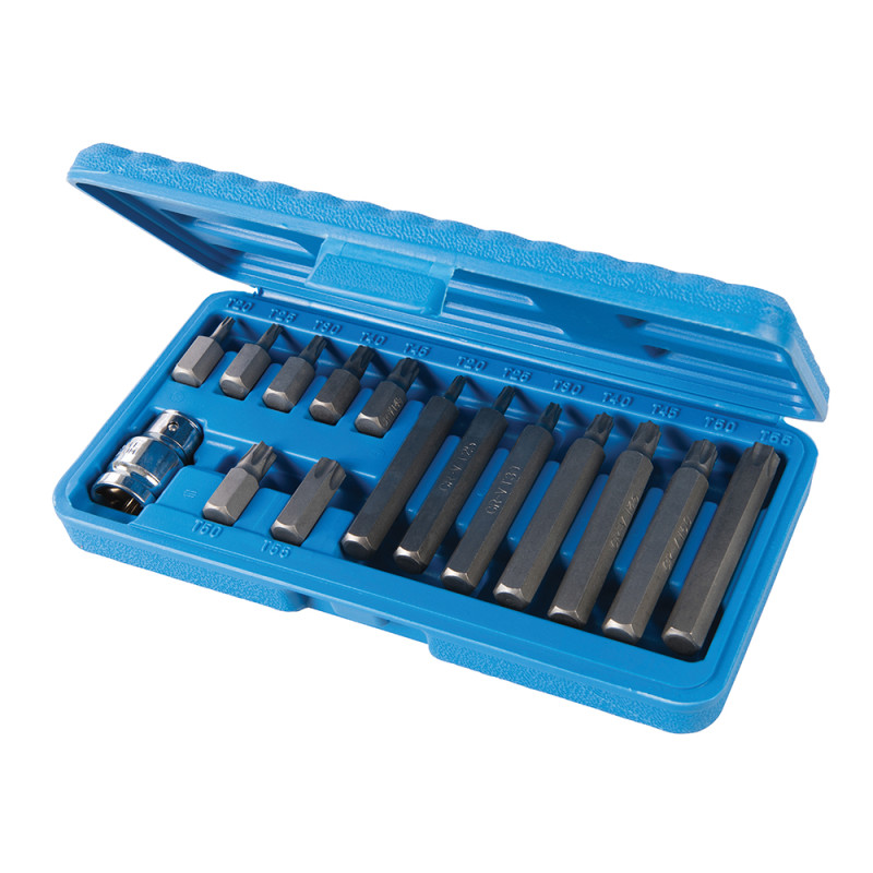 EMBOUTS TORX Courts et Longs ADAPTATEUR 1/2 - COFFRET 14 EMBOUTS