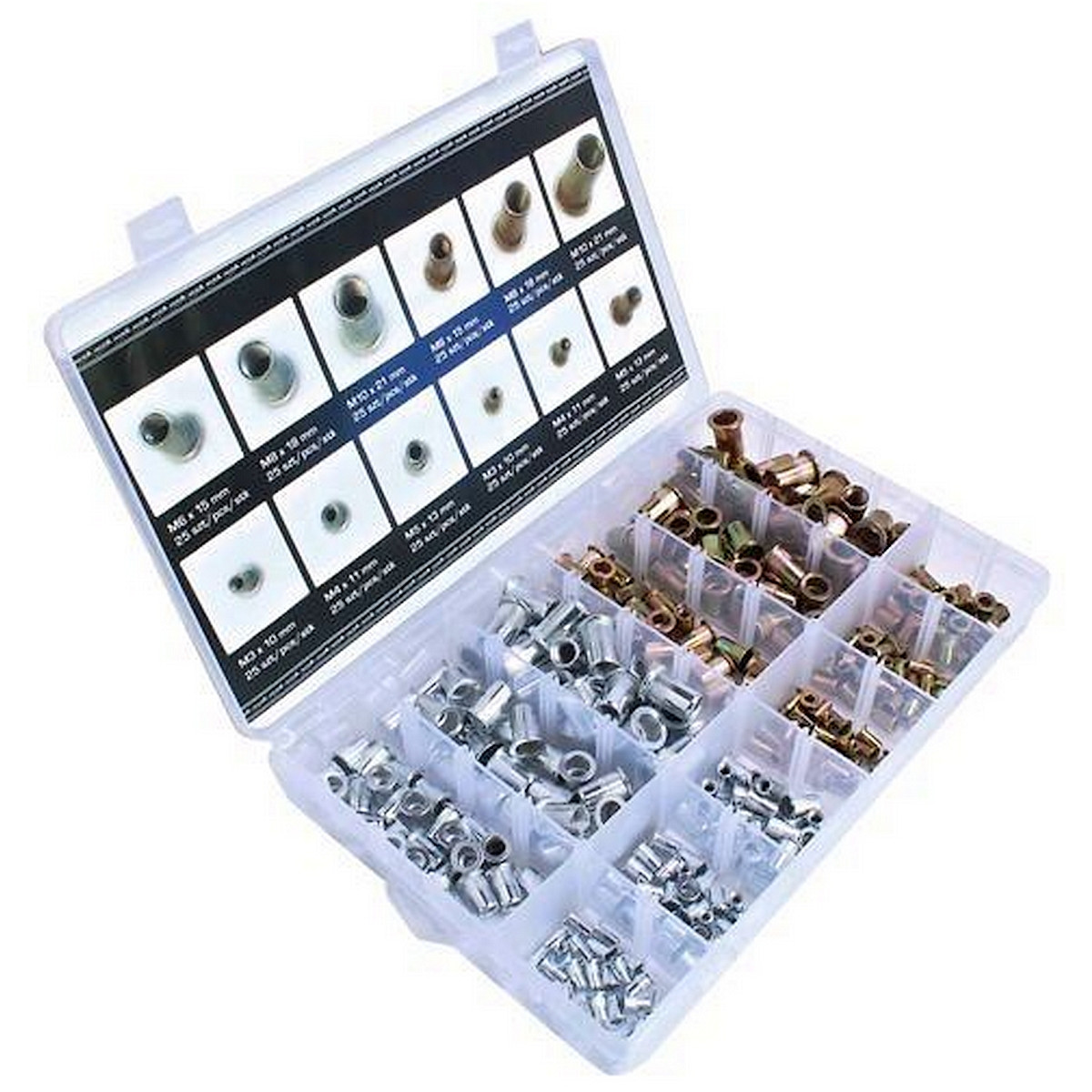 Kit d'assortiment de 150 inserts écrous filetés en laiton m3