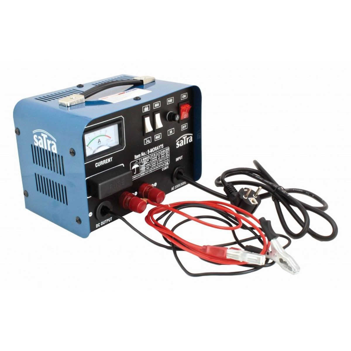 Chargeur de batterie 24 V / 230 V en métal bleu