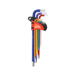 9 CLES MALES S2 COULEUR 6 PANS BTR, ALLEN, CHC TETE SPHERIQUE DE 1.5 A 10 mm
