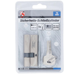 BARILLET 70MM CYLINDRE DE SERRURE DE SECURITE 25/45MM 5 CLES