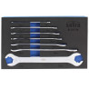 JEU DE 7 CLES PLATES ULTRA MINCES DOUBLE FOURCHE DE 6 X 7 MM A 22 X 23 MM