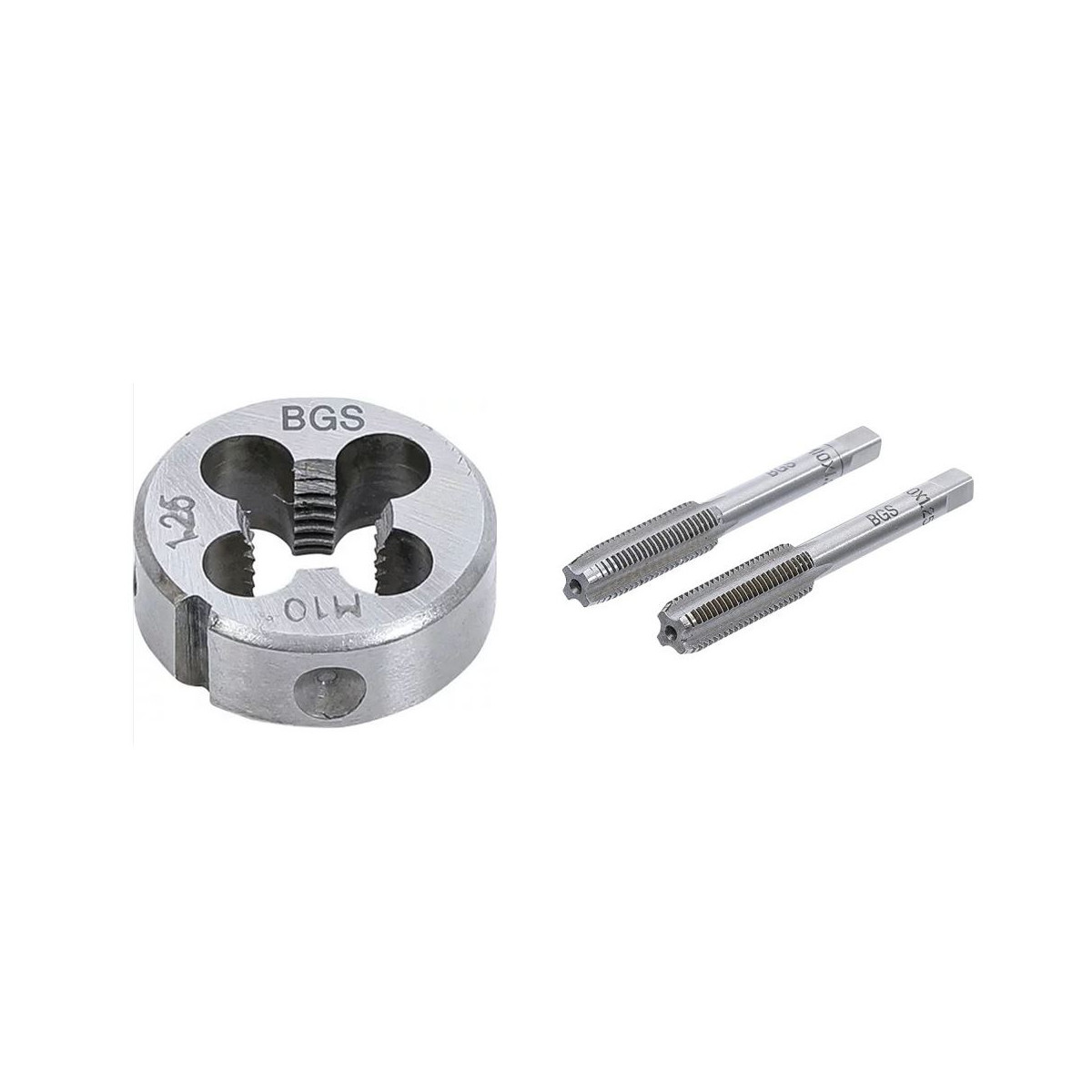 KIT DE 1 FILIERE + 1 JEU 2 TARAUDS M10 X 1.25MM