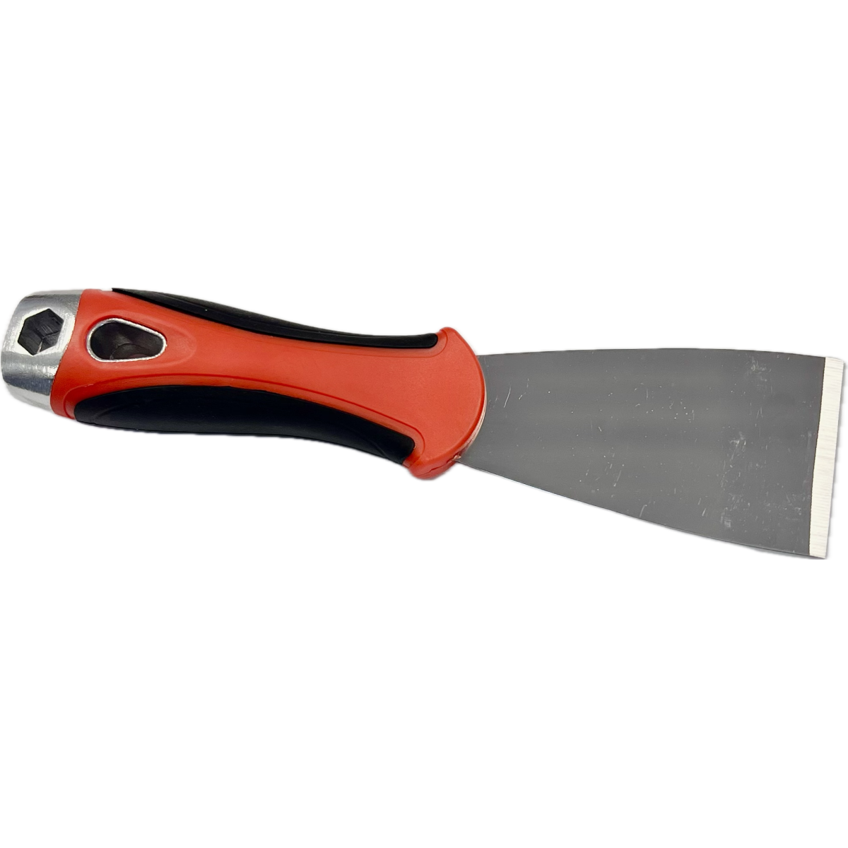 GRATTOIR INOX A FRAPPER  50 x 210 mm AVEC POIGNEE CAOUTCHOUC